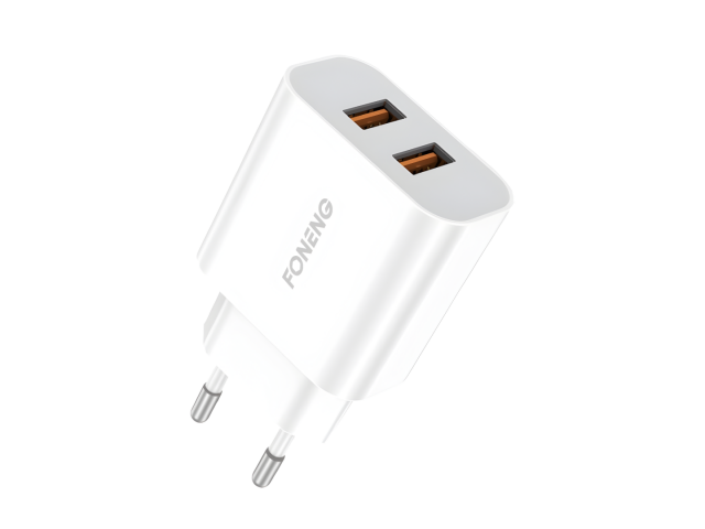 Disfruta de una carga rápida y conveniente con el Cargador EU45 de Foneng. Con una salida de 2.4A y 2 puertos USB, este cargador te permite cargar tus dispositivos en simultáneo. Incluye un cable que es compatible con Micro, Tipo-C o Compatible con iPhone