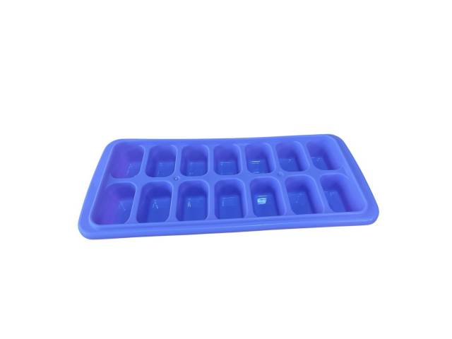 "Disfruta de hielo fácil con la cubetera flexible de silicona violeta. Con dimensiones de 35x11x2.5 cm, es perfecta para hacer cubitos sin esfuerzo. ¡Hazla tuya y refresca tus bebidas!" 