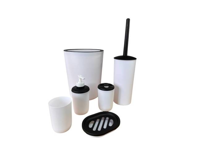 Optimiza tu baño con el set de plástico blanco de 6 piezas. Su diseño minimalista y funcionalidad lo hacen perfecto para cualquier estilo. ¡Atrévete a mejorarlo hoy!