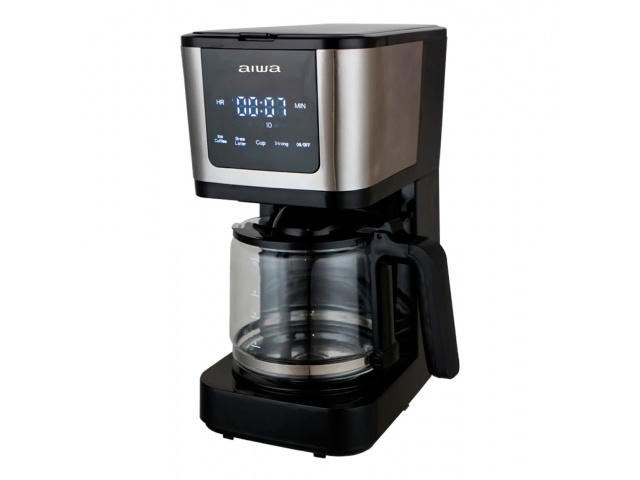 Prepara el café perfecto con la cafetera Aiwa AW-CD9423. Su jarra de vidrio y capacidad de 10 tazas la hacen esencial para los amantes del café. ¡Consíguela en negro!