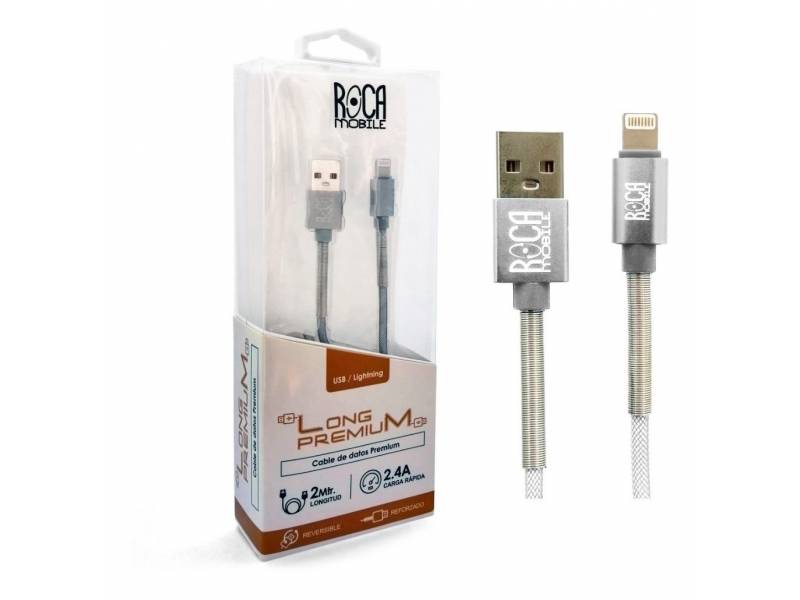 Cable Reforzado Datos Roca 2m Compatible con iPhone