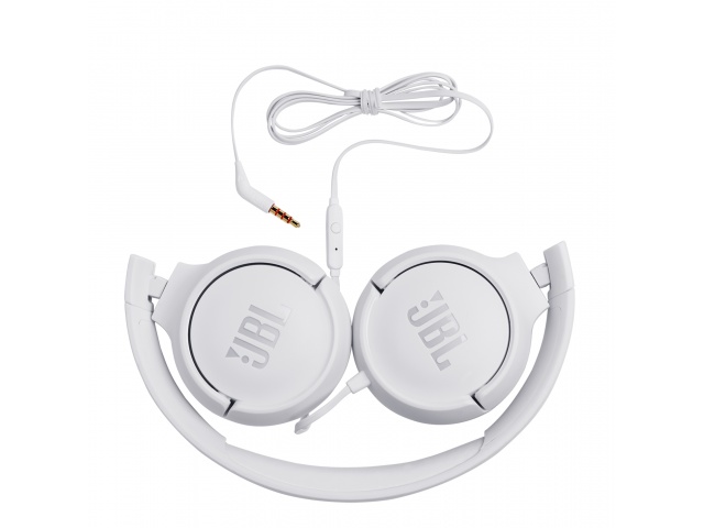 Disfruta de un sonido nítido con los Auriculares Cableados 3,5mm JBL Tune 500 32mm en blanco. Diseño elegante y comodidad para tu día a día.