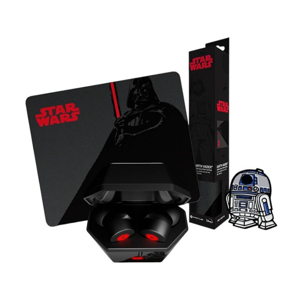 Excelente opción para los fanáticos de Star Wars que buscan auriculares inalámbricos de calidad con un diseño exclusivo y un mousepad de regalo. 