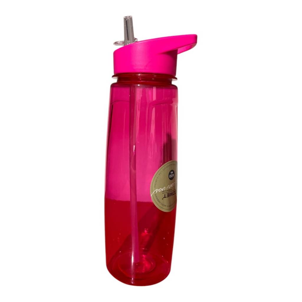 Hidrátate con estilo con la Botella Comet 600 ml. Esta botella reutilizable es libre de BPA, tiene pico y tapa para un fácil uso con sorbete, y un diseño rosado ideal para niños y adultos.