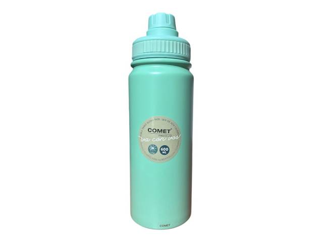 Botella Comet, fabricada en acero inoxidable de alta calidad y con doble pared para un aislamiento térmico superior. Mantén tus bebidas frías durante horas y calientes durante más tiempo. 