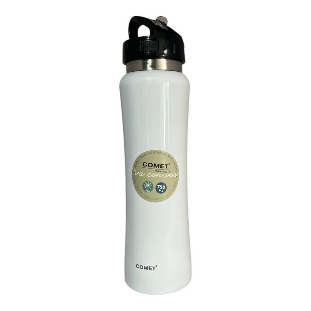 La Botella Deportiva Acero Inoxidable 750ml Comet compañera perfecta para tus entrenamientos y actividades al aire libre. Con acero inoxidable de alta calidad, esta botella es resistente a golpes y arañazos