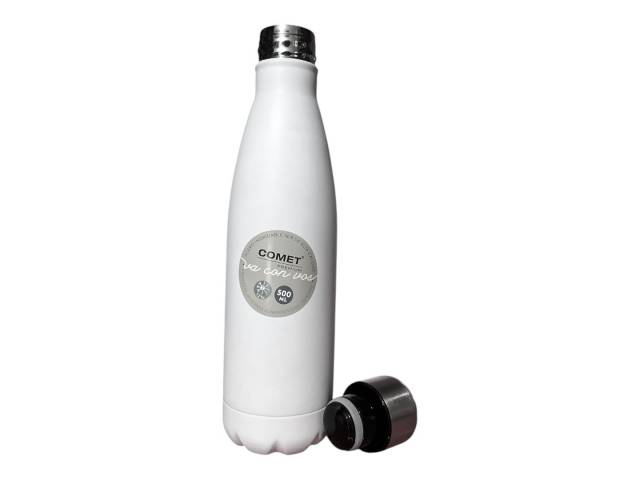 La Botella Deportiva Acero Inoxidable 500ml Comet compañera perfecta para tus entrenamientos y actividades al aire libre. Con acero inoxidable de alta calidad, esta botella es resistente a golpes y arañazos