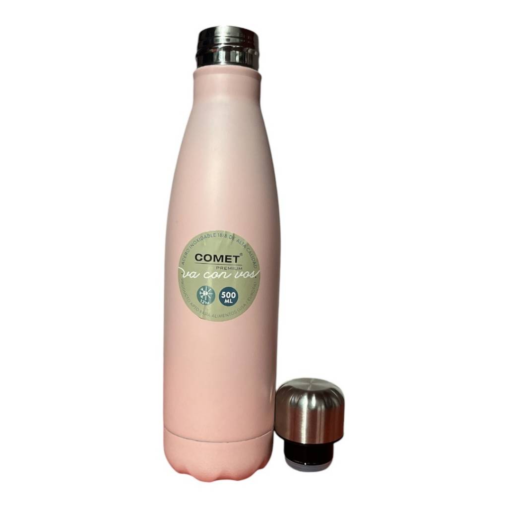 La Botella Deportiva Acero Inoxidable 500ml Comet compañera perfecta para tus entrenamientos y actividades al aire libre. Con acero inoxidable de alta calidad, esta botella es resistente a golpes y arañazos