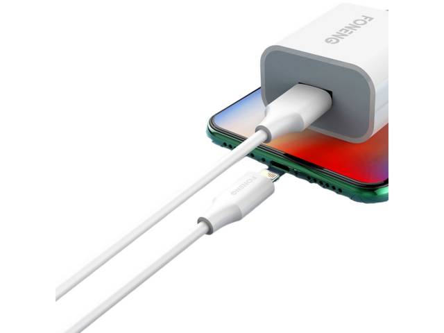 El Cable Foneng 2.1A Lightning es la solución perfecta para cargar y sincronizar tus dispositivos Apple con rapidez y seguridad. Fabricado con materiales de alta calidad y con un diseño resistente, este cable te ofrece un rendimiento confiable y duradero.