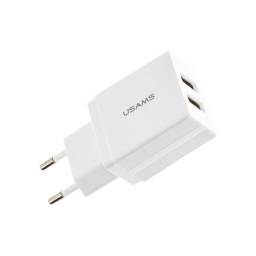  Cargador DUAL USB  2.1A Blanco (sin cable) USAMS