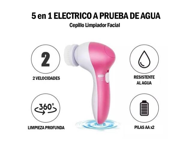 Disfruta de una limpieza profunda y exfoliación suave. Este cepillo facial 5 en 1 combina cerdas suaves y potentes vibraciones para eliminar la suciedad, el maquillaje y las células muertas de la piel, dejando tu rostro limpio, fresco y luminoso.