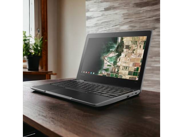 Lenovo Chromebook 100e es una laptop económica y resistente, perfecta para estudiantes o usuarios que buscan un equipo básico para tareas como correo electrónico, navegación web y documentos.