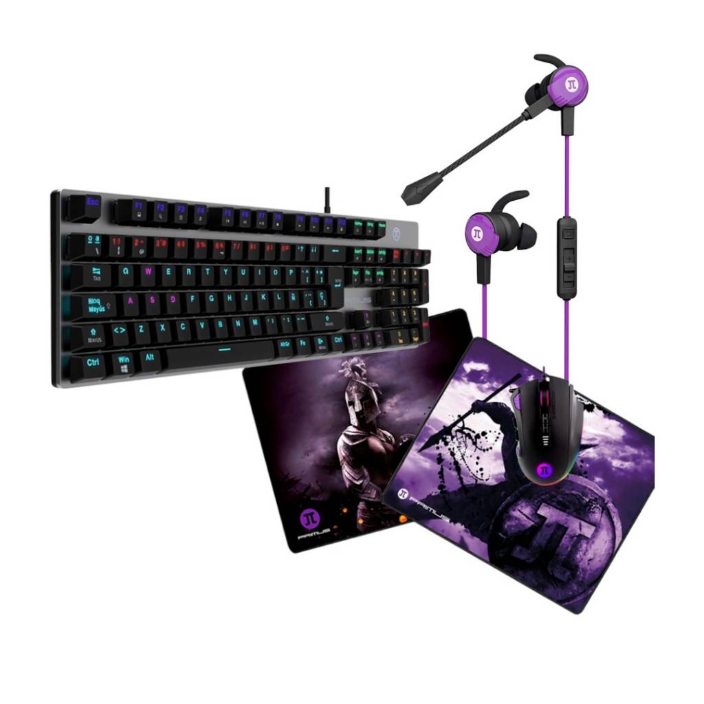 Juega las mejores batallas equipando tu cuarto con el Combo 4 en 1, Teclado RGB, auriculares con micrófono gamer, mouse y pad 