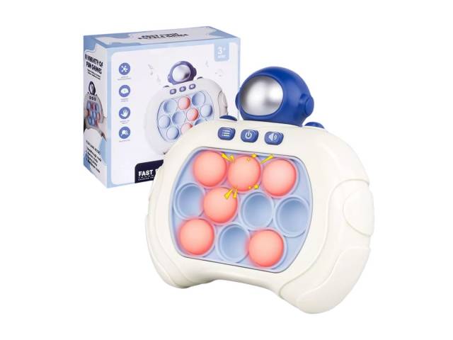 ¡Sumérgete en la diversión con la consola Pop It de empuje rápido! Con luces, sonidos y un diseño encantador, esta consola ofrece cuatro modos de juego emocionantes que desarrollan la coordinación y concentración.