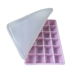 Cubetera de silicona con tapa 24 piezas Hielera - Lila