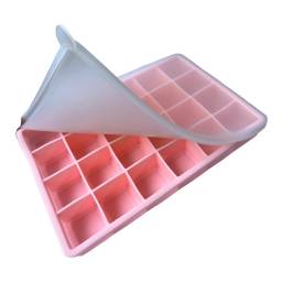 Cubetera de silicona con tapa 24 piezas Hielera - rosado 