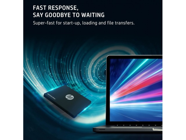 Acelera tu PC con el Disco Sólido HP S650, carga de aplicaciones instantánea y mayor rendimiento general  de 240GB. Su interfaz SATA III ofrece velocidades de lectura de hasta 560MB/s y escritura de hasta 500MB/s.