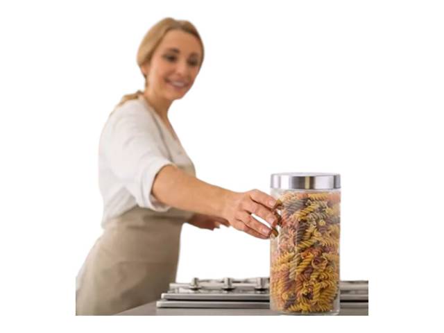 ¿Listo para darle un toque de elegancia y funcionalidad a tu cocina? ¡Adquiere tu frasco de vidrio de 1.75 litros hoy mismo y comienza a disfrutar de una organización impecable!