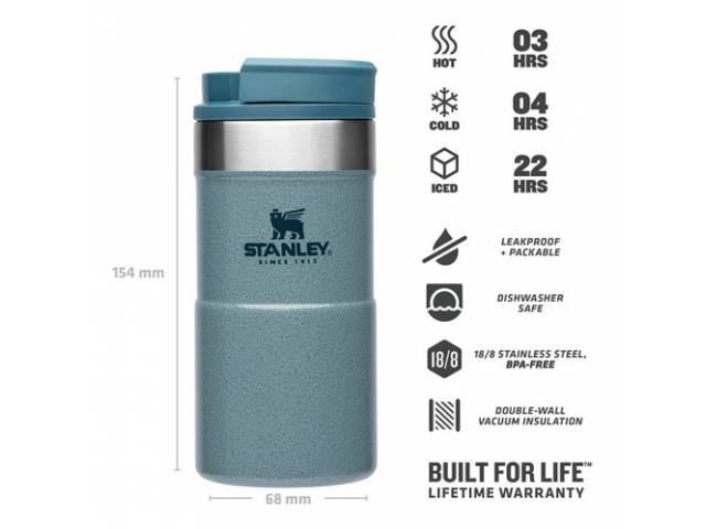 Disfruta de bebidas calientes o frías con la Jarra Térmica Stanley The Neverleak 8.5 oz 250 ml. Calidad Stanley que nunca falla.