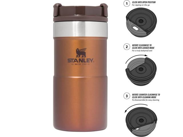 Disfruta de bebidas calientes o frías con la Jarra Térmica Stanley The Neverleak 8.5 oz 250 ml. Calidad Stanley que nunca falla.