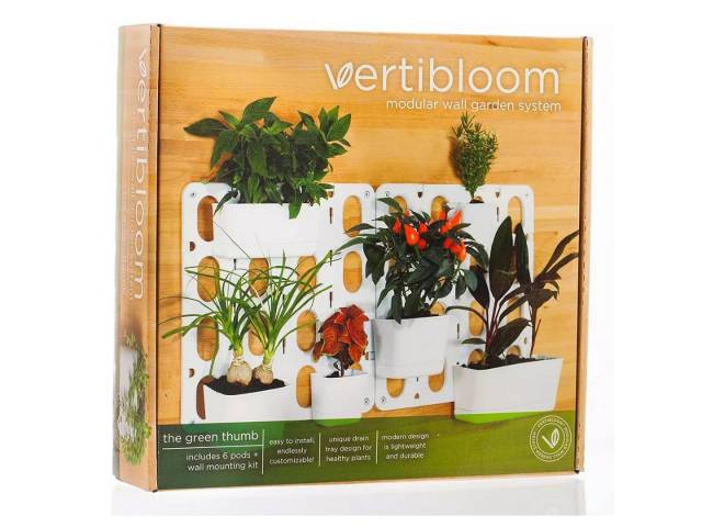 Cultiva un jardín  vertical en tu hogar con el Kit 6 Macetas Jardín Vertical Modular de Pared Vertibloom Interior. Incluye 6 macetas, sistema de montaje modular y diseño elegante. Ideal para hierbas, flores y plantas pequeñas. 