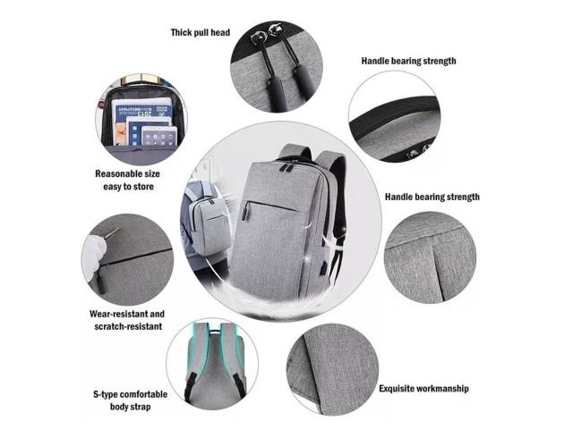  ¡Presentamos la mochila antirrobo con cable USB para laptop en color bordo! Esta mochila es la opción ideal para estudiantes, viajeros y profesionales que buscan una solución segura y elegante para transportar sus pertenencias.