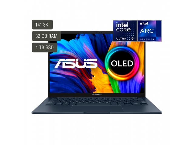 Disfruta de la experiencia Asus Zenbook 14'' OLED es un ultrabook excepcional que combina rendimiento, portabilidad y estilo. Equipado con un procesador Intel Core Ultra 9 de última generación, 32GB de RAM y un disco duro sólido de 1TB, este equipo te per