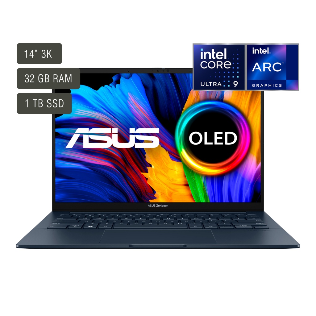 Disfruta de la experiencia Asus Zenbook 14'' OLED es un ultrabook excepcional que combina rendimiento, portabilidad y estilo. Equipado con un procesador Intel Core Ultra 9 de última generación, 32GB de RAM y un disco duro sólido de 1TB, este equipo te per