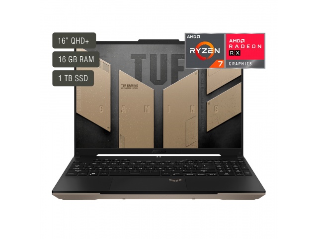  ¡Domina tus juegos con el Notebook Gaming Asus 16! Con su procesador Ryzen 7, 8GB de RAM y tarjeta gráfica RX 7600S, podrás disfrutar de los últimos títulos con gráficos impresionantes y una experiencia de juego fluida.