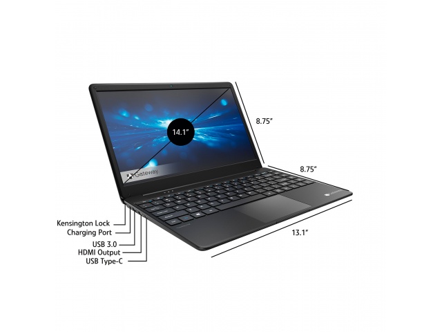 l Notebook Gateway 14.1'' es ligero y compacto, ideal para llevarlo a clase o a cualquier lugar. Con su procesador Core i3, 4GB de RAM y 128GB de almacenamiento, podrás realizar tus tareas diarias sin problemas.