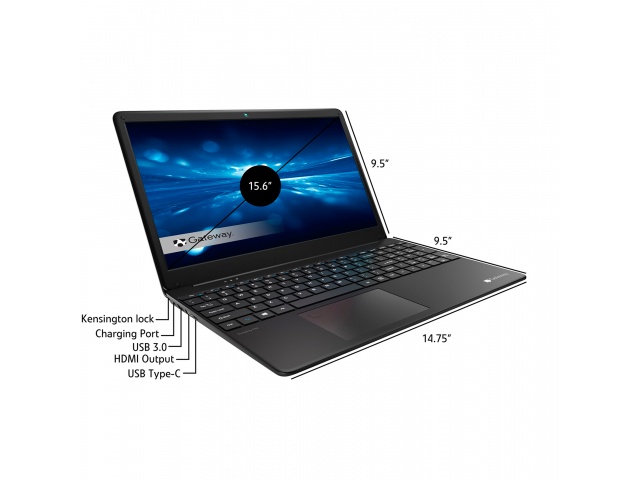 Desempeño sólido con procesador Core i3. Con 8GB de RAM y 256GB de almacenamiento, la Gateway 15.6" es perfecta para tareas diarias.