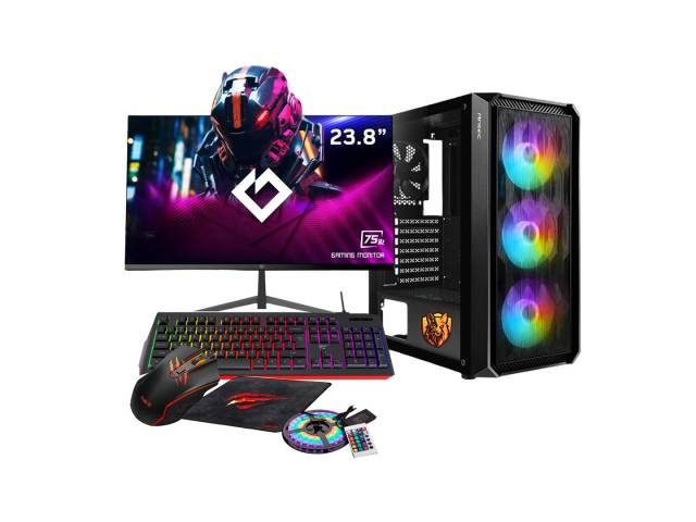 Experimenta el poder del gaming de alto rendimiento con este PC Premium  equipado con un procesador AMD Ryzen 7 8700G Disfruta de gráficos fluidos y sin retrasos en un monitor de 23.8 pulgadas 75hz