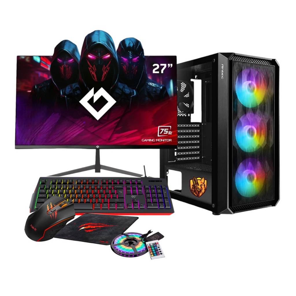 Experimenta el poder del gaming de alto rendimiento con este PC Premium  equipado con un procesador AMD Ryzen 7 8700G. Disfruta de gráficos fluidos y sin retrasos en un monitor de 27 pulgadas con una tasa de refresco de 75Hz. Mejor precio y calidad. 