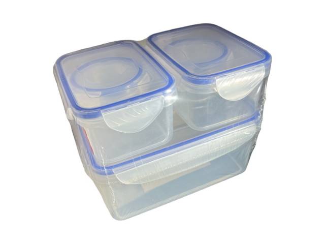 Set de 5 recipientes herméticos para comida. Plástico libre de BPA. Ideal para almacenar y transportar alimentos. Apto para microondas y lavavajillas. ¡Organiza tu cocina y disfruta de tus comidas frescas!