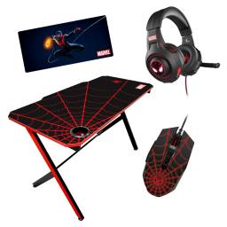 Setup Gamer Spider Man Marvel Escritorio + Auricular + Mouse Pad XXL + Mouse