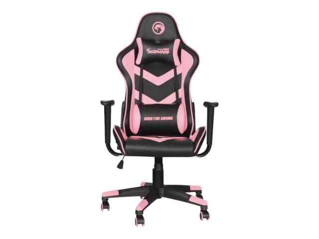 Disfruta de la Silla de Escritorio Marvo CH-106 Gamer Pink y Blanca es una buena opción para aquellos que buscan una silla cómoda, ergonómica y con estilo para sus jornadas de juego o trabajo.