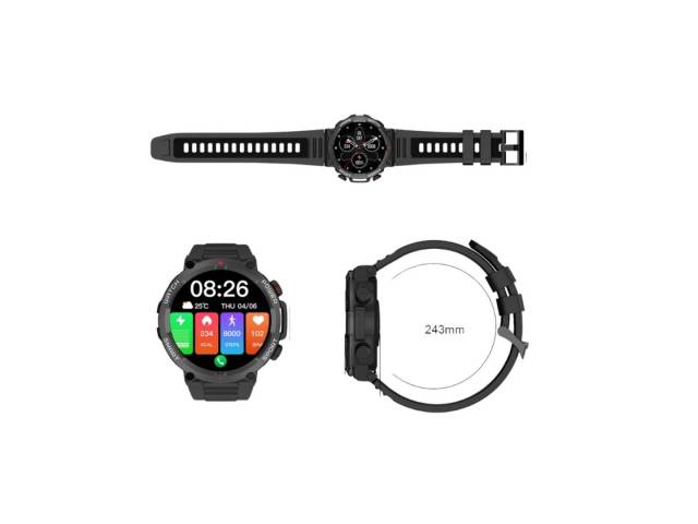 Smartwatch con pantalla Full Color de 1.39", resistencia al agua hasta 10 m, más de 100 modos de deporte y 30 días de batería. ¡Luce y entrena con estilo!