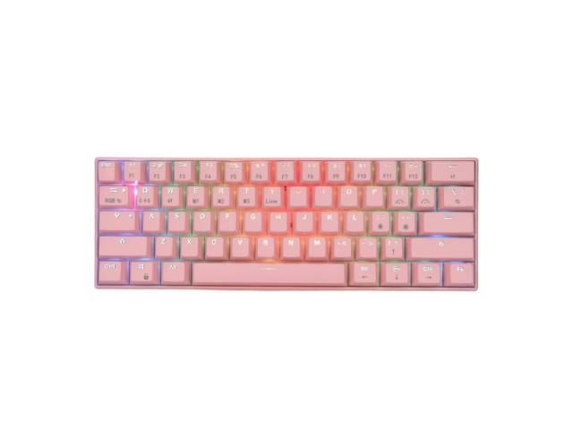 Precisión y velocidad en cada pulsación. El teclado Eagle Warrior rosa combina la estética con la funcionalidad. Sus switches mecánicos te brindan una respuesta táctil y precisa, mientras que la iluminación RGB personalizable te permite adaptar el teclado