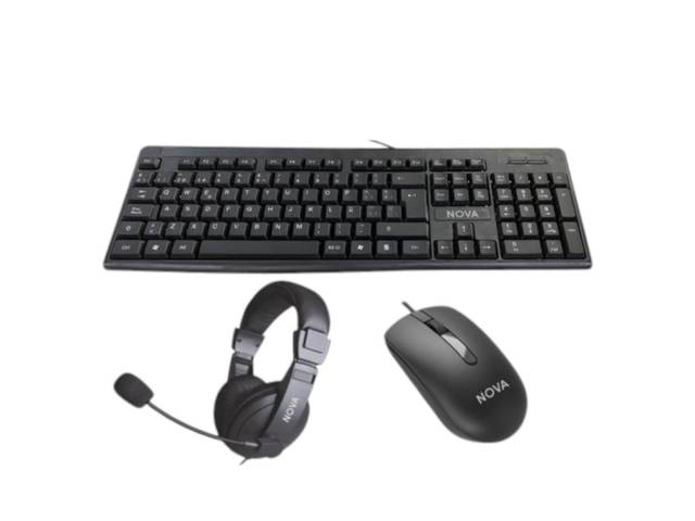 combo Headser Nova USB te ofrece un teclado, mouse y auriculares diseñados para proporcionarte la máxima comodidad y rendimiento.