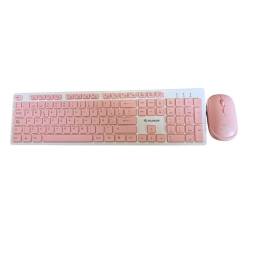 Teclado y mouse inalmbrico w3400 - rosado 