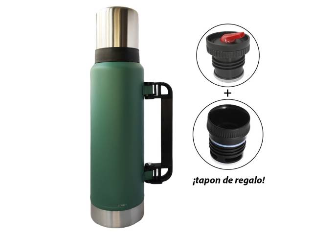 Disfruta del  Termo Comet 1.2 L   Tapón Regalo, es una excelente opción para quienes buscan un termo práctico, duradero y de alta calidad. Su diseño elegante y funcional lo convierte en el compañero ideal para tus aventuras diarias.