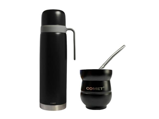 Tu compañero perfecto para el mate! El combo Comet te permite disfrutar de un mate caliente en cualquier lugar y a cualquier hora. Con su diseño elegante y su capacidad de mantener la temperatura.