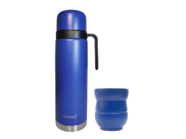 Tu compañero perfecto para el mate! El combo Comet te permite disfrutar de un mate caliente en cualquier lugar y a cualquier hora. Con su diseño elegante y su capacidad de mantener la temperatura.