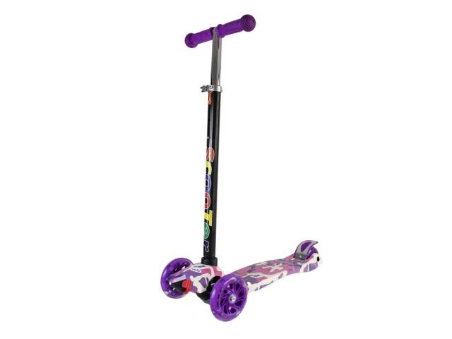 Descubre el scooter perfecto para tus aventuras diarias!. Con un largo total de 55 cm y altura ajustable de 77 a 87 cm, este scooter se adapta a cualquier usuario. Su manubrio ajustable, freno trasero y luces LED.