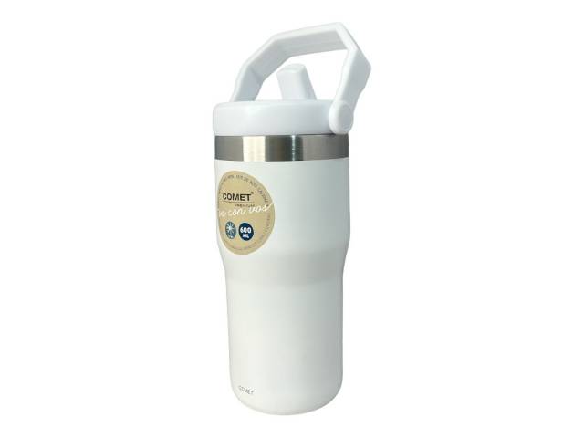 Disfruta de tus bebidas favoritas a la temperatura perfecta con el Vaso Térmico Comet de 600ml en color coral. Su doble pared de acero inoxidable mantiene tus bebidas frías y calientes por 12hs 